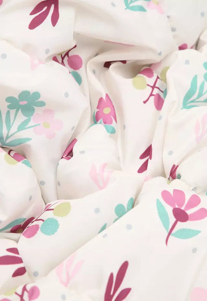 PARKA NIÑA SIN MANGA CRUDO FLORES OSITO