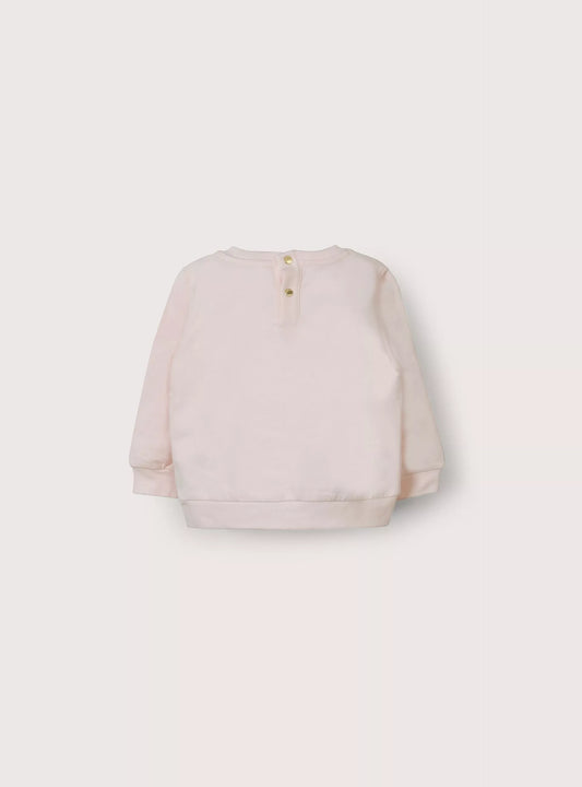 Polerón niña cerrado rosado conejo Opaline - detalle estampado