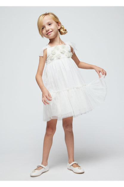 VESTIDO NIÑA TUL CRUDO MAYORAL