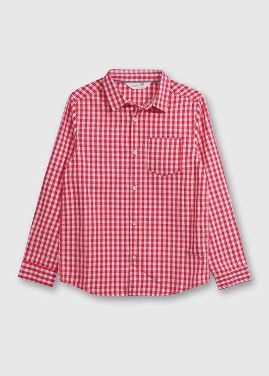 CAMISA NIÑO CUADROS ROJO