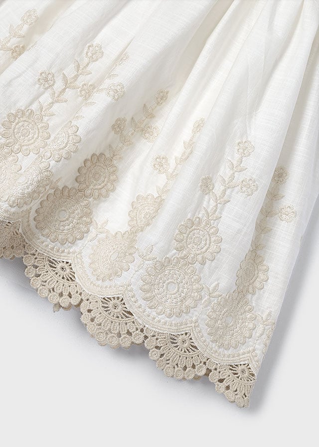 VESTIDO NIÑA BORDADO CRUDO MAYORAL