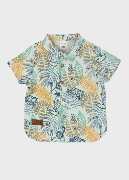 CAMISA NIÑO MC VERDE CLARO