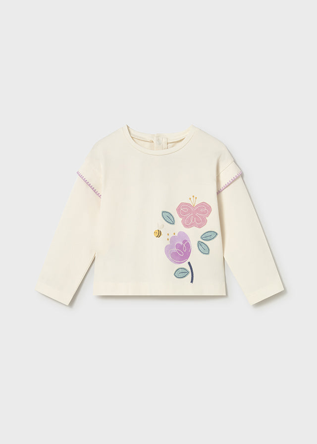 Polera Niña ML Flores Lila Mayoral