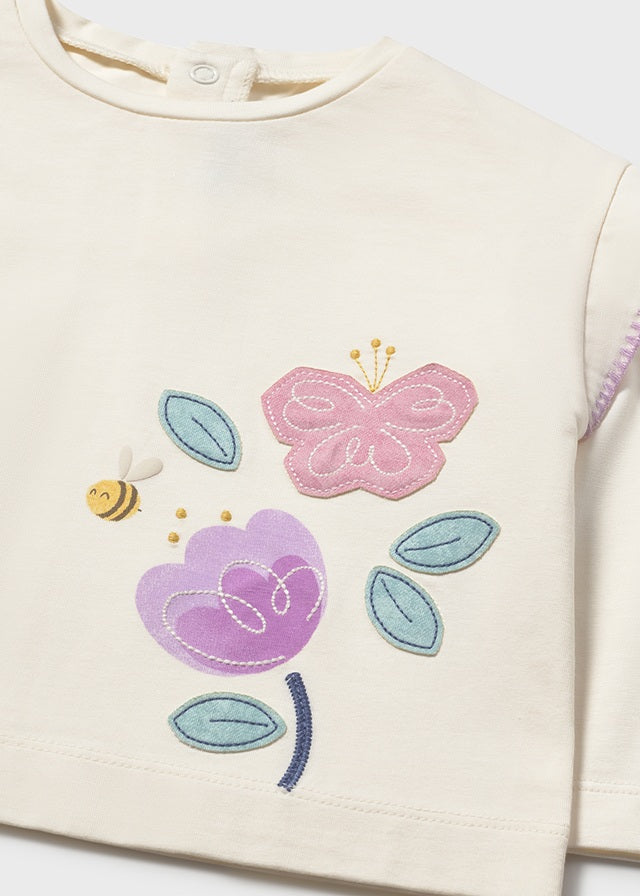 Polera Niña ML Flores Lila Mayoral