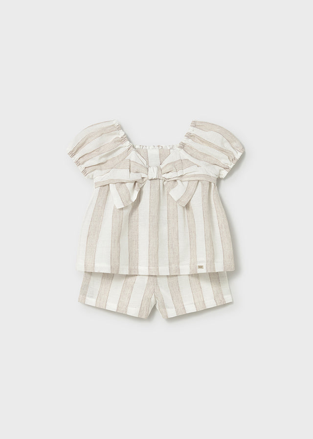 Conjunto Bermuda Rayas Avellana Mayoral