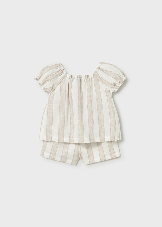 Conjunto Bermuda Rayas Avellana Mayoral