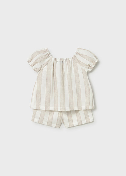 Conjunto Bermuda Rayas Avellana Mayoral