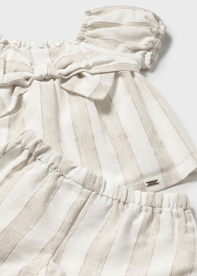 Conjunto Bermuda Rayas Avellana Mayoral