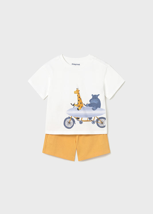 Conjunto Niño Polera y Short Peach Mayoral