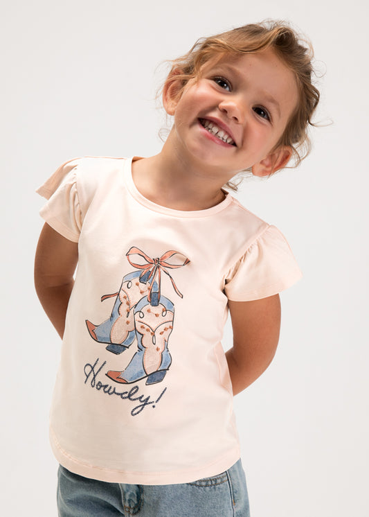 Polera Niña MC Botas Salmon Mayoral