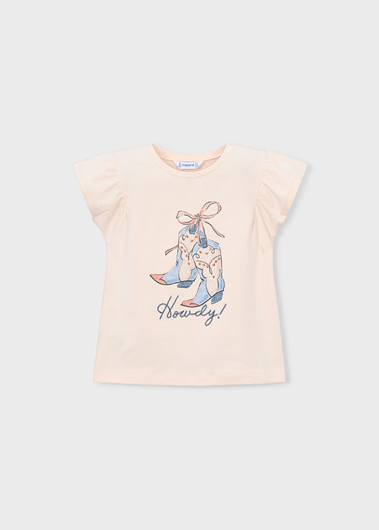 Polera Niña MC Botas Salmon Mayoral