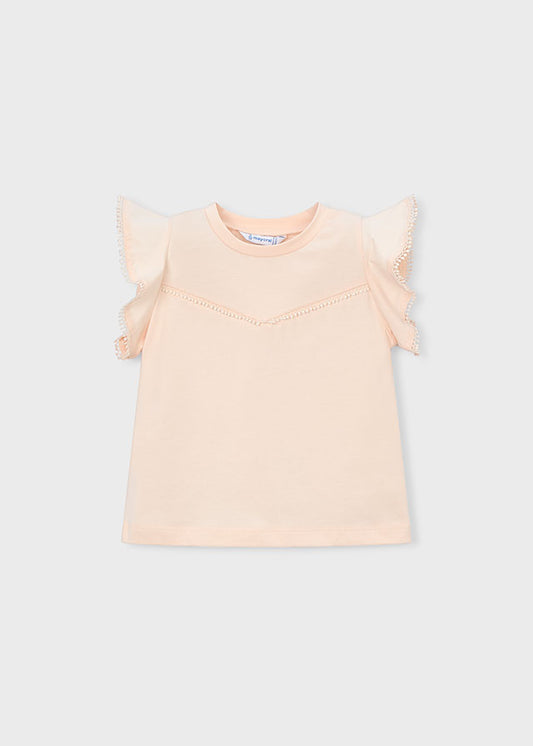 Polera Niña MC Puntillas Salmon Mayoral