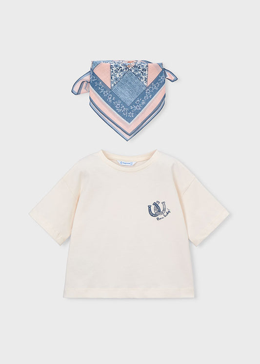 Polera Niña MC con Pañuelo Huecel Mayoral