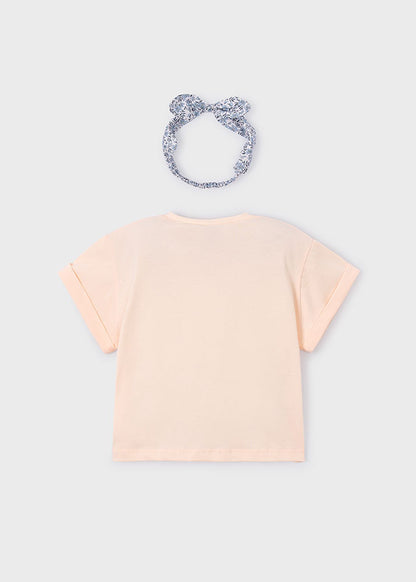 Polera Niña MC Banda con Cintillo Salmon Mayoral