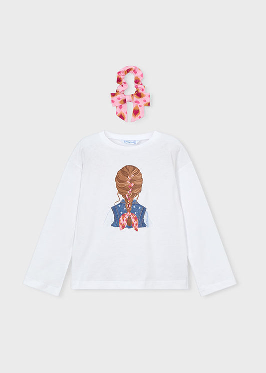 Polera Niña ML Coletero Blanco Mayoral