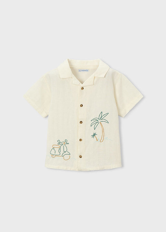 Camisa Niño MC Bordado Nata