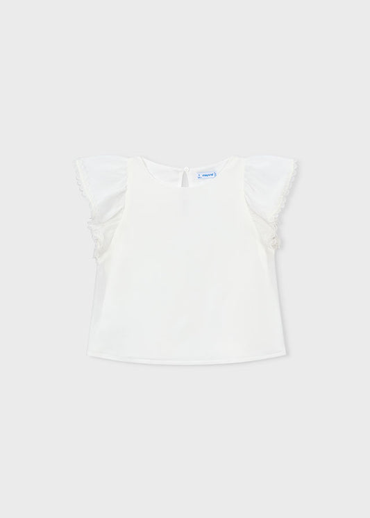 Blusa Gasa Puntillas Crudo Mayoral