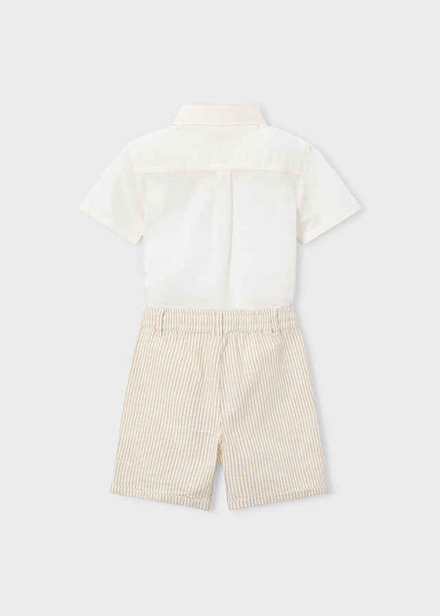 Conjunto Niño 2 Piezas Lino Avena Rayas Mayoral