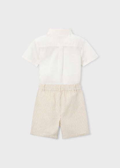 Conjunto Niño 2 Piezas Lino Avena Rayas Mayoral