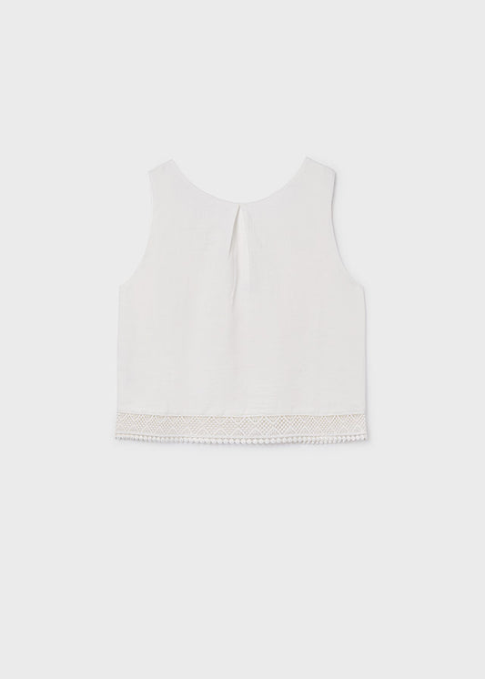 Blusa Cinta Bordada Blanco Mayoral