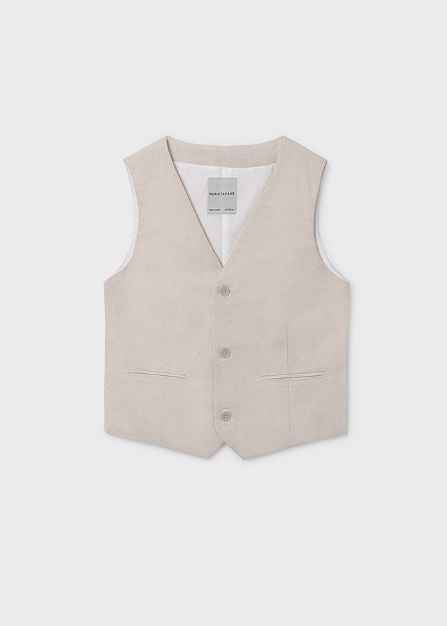Chaleco Lino Suiting Avena Mez
