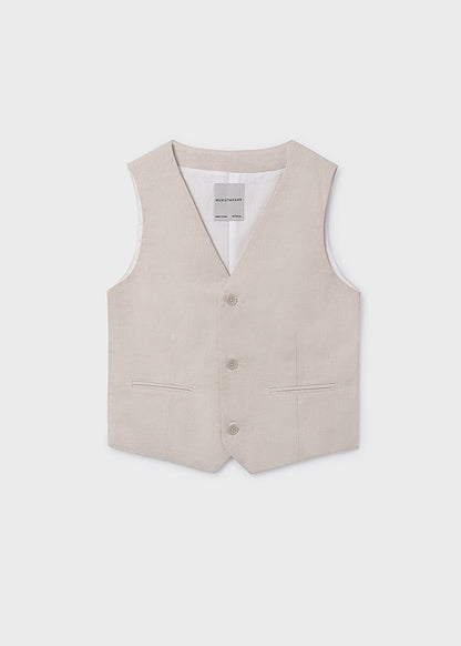 Chaleco Lino Suiting Avena Mez