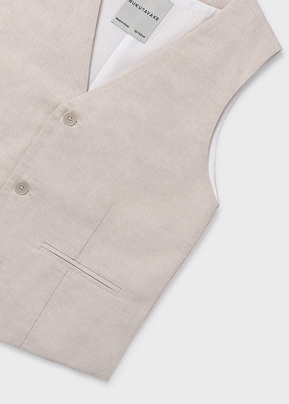 Chaleco Lino Suiting Avena Mez