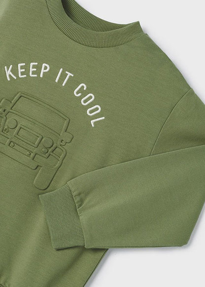 POLERON NIÑO ESTAMPADO RELIEVE VERDE MAYORAL