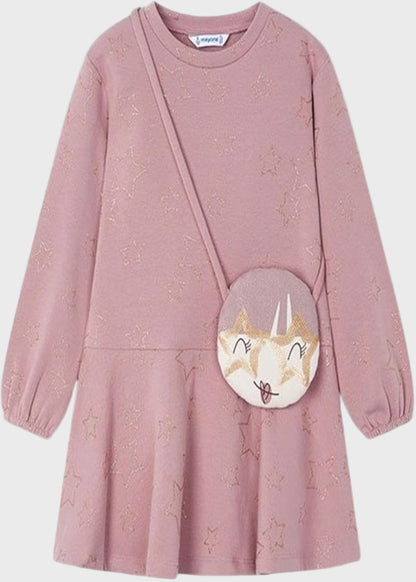 VESTIDO NIÑA ROSADO CON CARTERA MAYORAL
