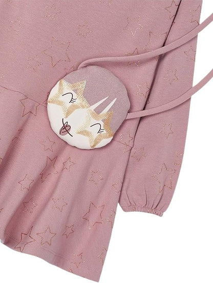 VESTIDO NIÑA ROSADO CON CARTERA MAYORAL
