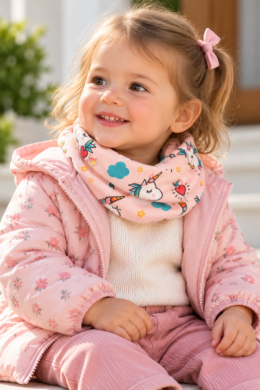 Cuello de Algodón Unicornio Rosa