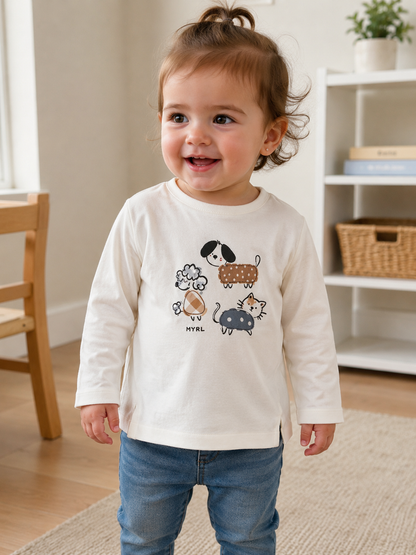 Polera Niña Manga Larga - Perritos Mayoral