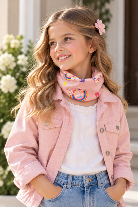 Cuello de Algodón Arcoiris Rosa