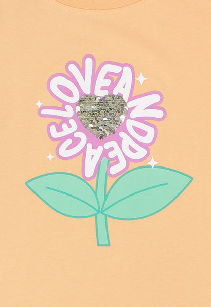 POLERA NIÑA ESTAMPADOS NARANJO