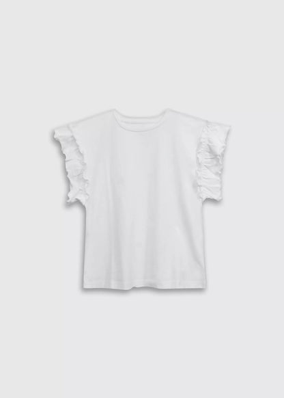 POLERA NIÑA BASICA BLANCA