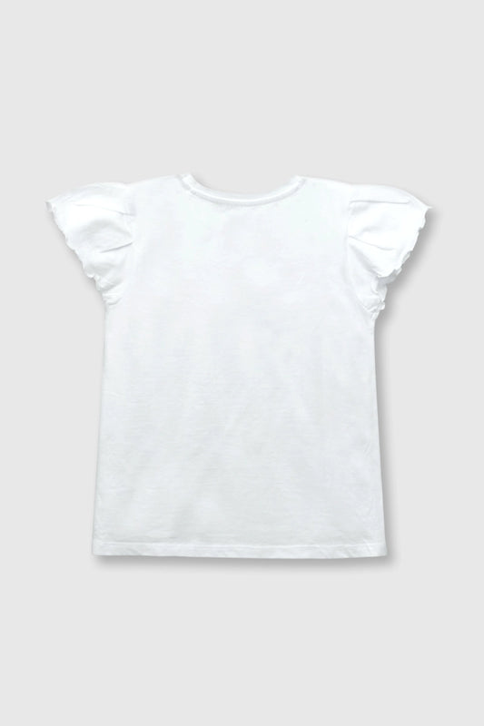 Polera niña blanca Fresh Summer - detalle estampado