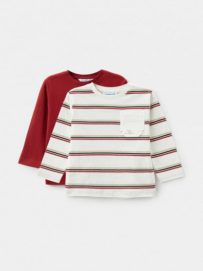 POLERA NIÑO LINEAS ROJO MAYORAL