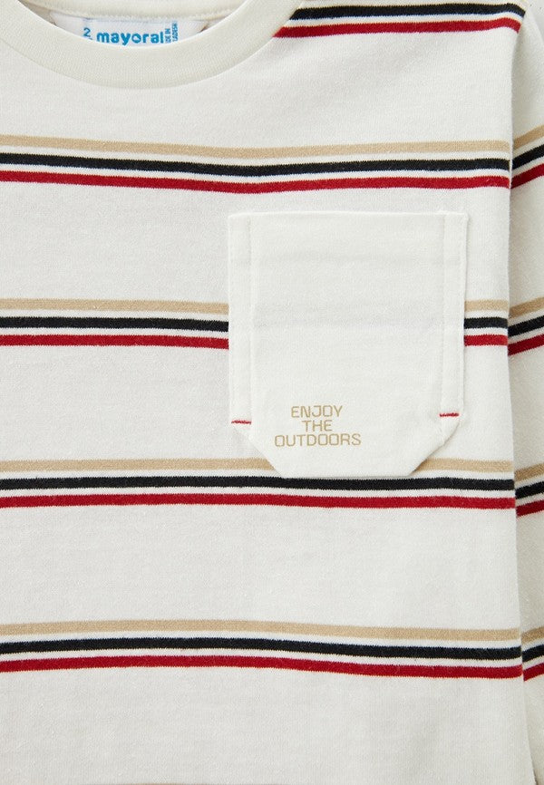 POLERA NIÑO LINEAS ROJO MAYORAL