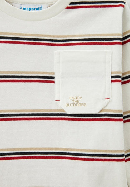 POLERA NIÑO LINEAS ROJO MAYORAL