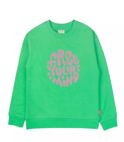 POLERON NIÑA CERRADO VERDE