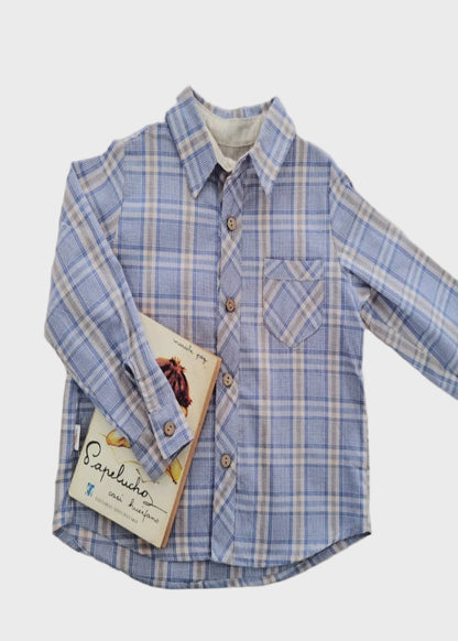 CAMISA NIÑO CUADRILLE CELESTE BEA FRIAS