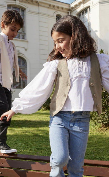 BLUSA NIÑA ML BLANCA