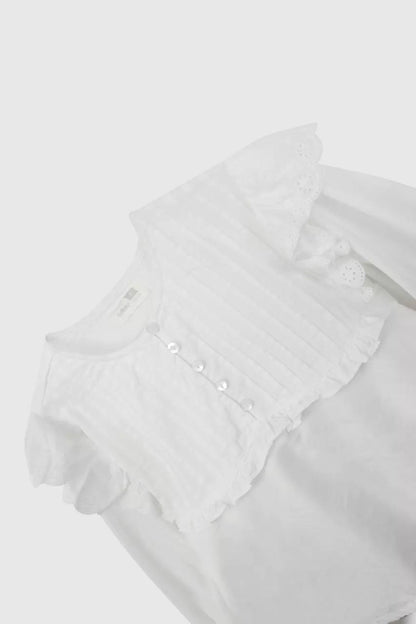 BLUSA NIÑA ML BLANCA