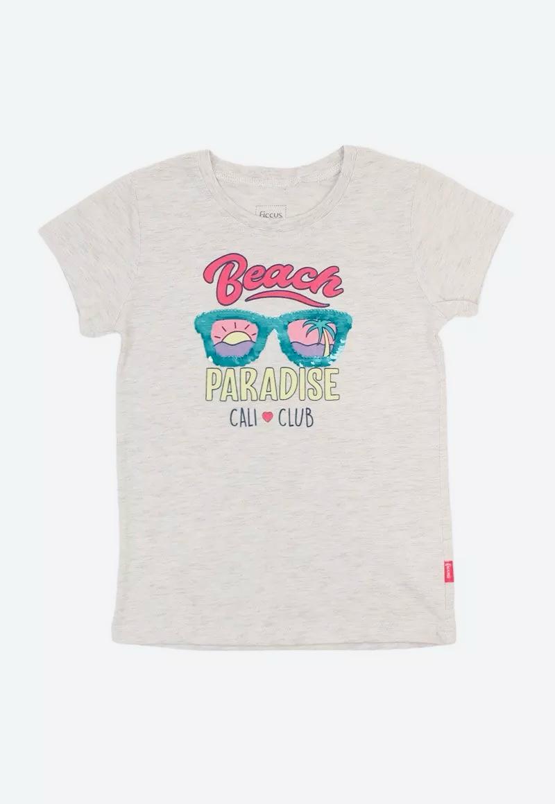 POLERA NIÑA GRIS MELANGE