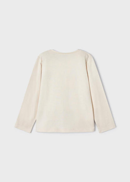 Polera Niña Corazones Garbanzo