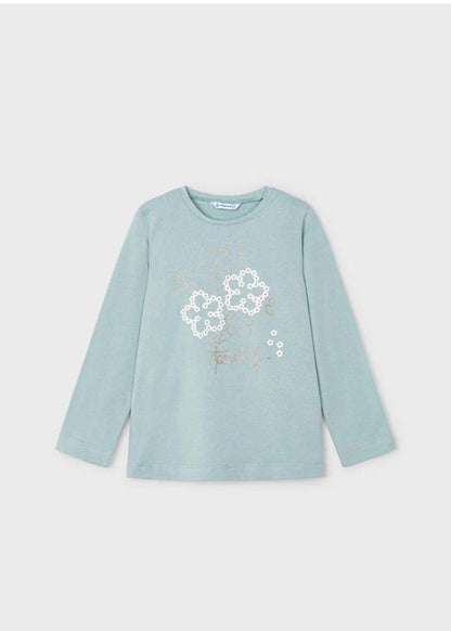Polera Niña Manga Larga — Flores Jade Mayoral