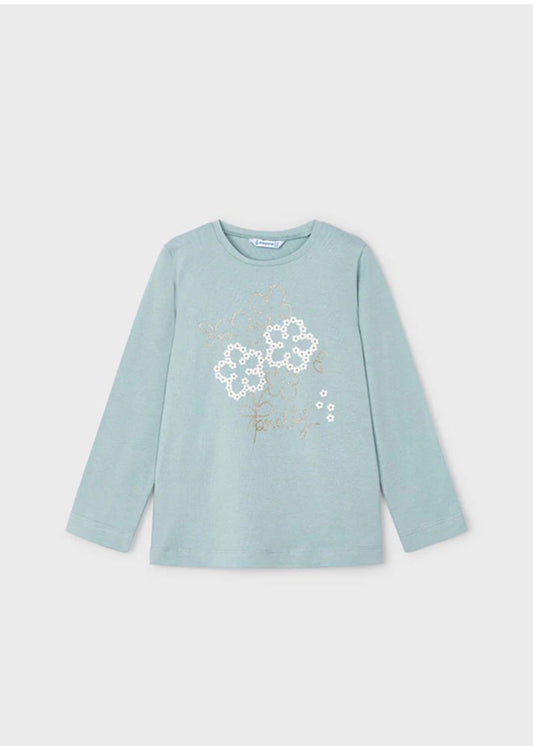 Polera Niña Manga Larga — Flores Jade Mayoral