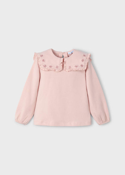 POLERA NIÑA ML CUELLO VOLANTES PASTEL MAYORAL