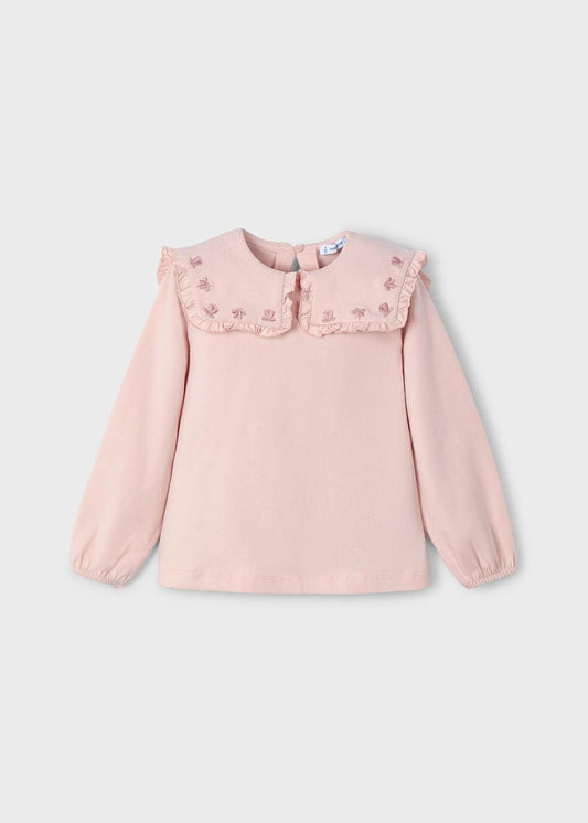 POLERA NIÑA ML CUELLO VOLANTES PASTEL MAYORAL
