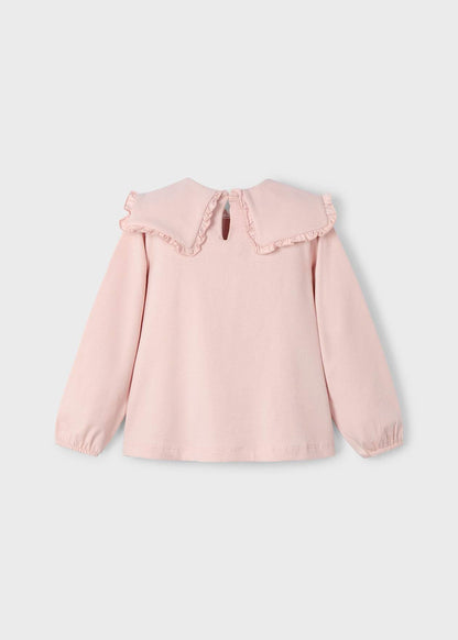 POLERA NIÑA ML CUELLO VOLANTES PASTEL MAYORAL